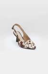 Stivali New York Lusso Leather Slingback Kitten Heel In Multi