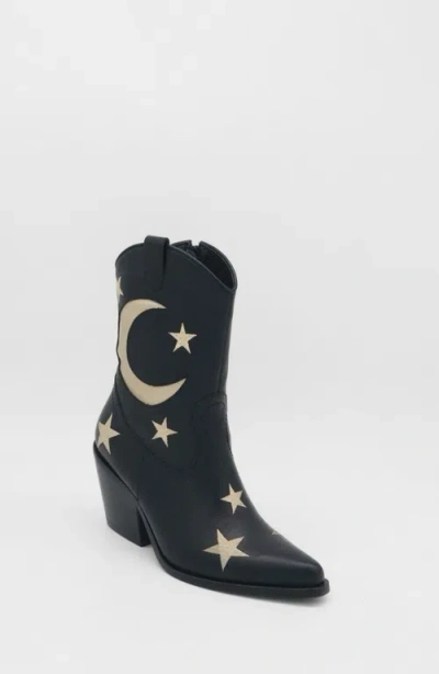 Stivali New York Moonlight Western Inspired Cowboy Boots In Black