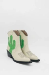 Stivali New York Oasis Western Cowboy Boots In Off White