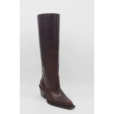 Stivali New York Runaway Knee-high Mahogany Leather Boots In Brown