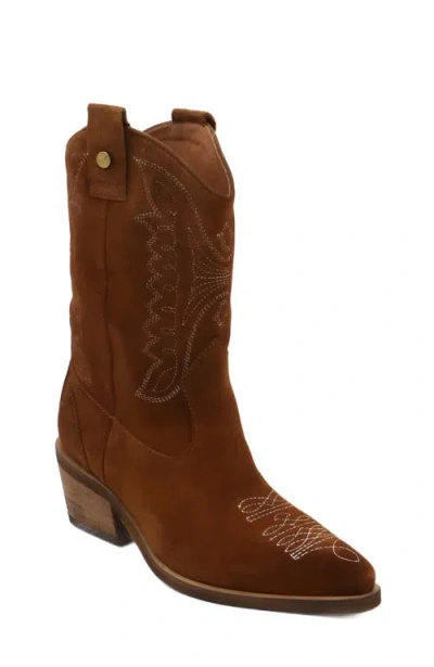 Stivali New York Suede Unstoppable Western Cowboy Boots In Brown