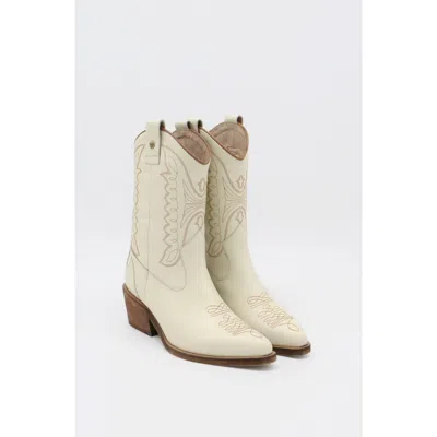 Stivali New York Unstoppable Western Cowboy Boots In White