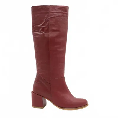 Stivali New York Women's Cleo Leather Knee-high Boots In Red