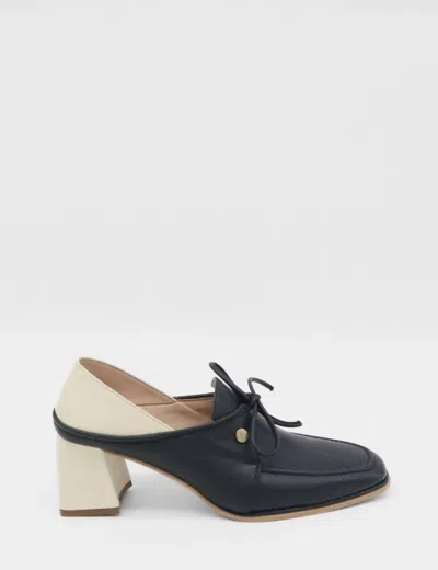 Stivali New York Women's Focus Heeled Loafers In Black/off-white In Multi