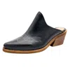 Stivali New York Women's Heritage Western Mules In Black Leather In Black