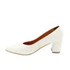 Stivali New York Women's Neutrals Antoinette Slip-on Heels In Ivory & Croc Embossed Leather In Black/white