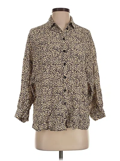 Pre-owned Stockholm Atelier & Other Stories 3/4 Sleeve Button Down Shirt In Tan