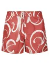 Stockholm Surfboard Club Abstract Print Red Shorts In Burgundy
