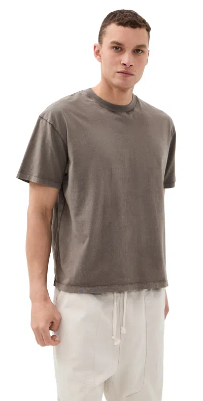 Stockholm Surfboard Club Back Logo Box Tee Hickory In Brown