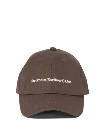 Stockholm Surfboard Club Baseball Cap With Embroidered Logo In Brown