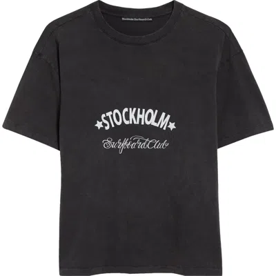 Stockholm Surfboard Club Boxy Graphic T-shirt In Black