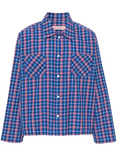 Stockholm Surfboard Club Club Check-pattern Shirt In Blue
