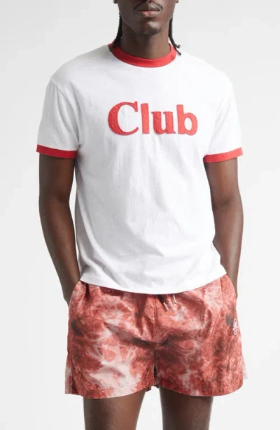 Stockholm Surfboard Club Club Organic Cotton Ringer T-shirt In White