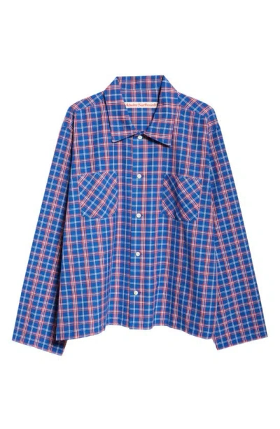 Stockholm Surfboard Club Club Plaid Button-up Shirt In Blue