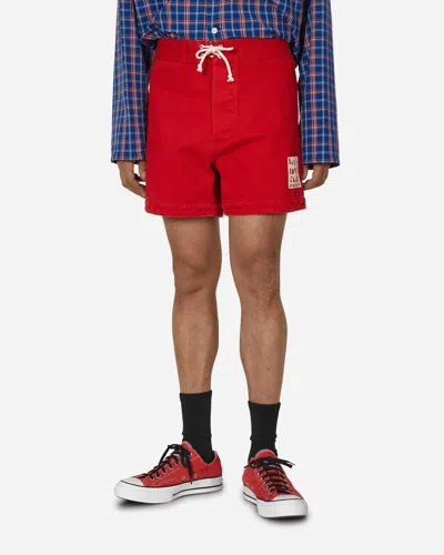 Stockholm Surfboard Club Cotton Twill Shorts In Red