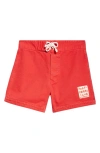 Stockholm Surfboard Club Cotton Twill Shorts In Red