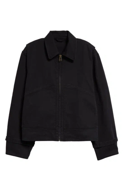 Stockholm Surfboard Club Cotton Twill Work Jacket In Black