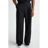 Stockholm Surfboard Club Elaine Logo Jacquard Waist Pleated Wide Leg Pants In Black