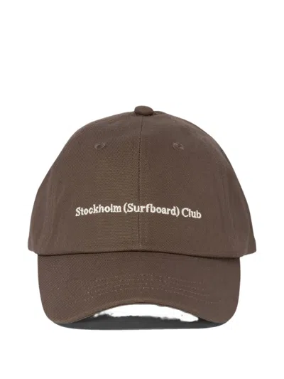 Stockholm Surfboard Club Embroidered-logo Baseball Cap In Brown