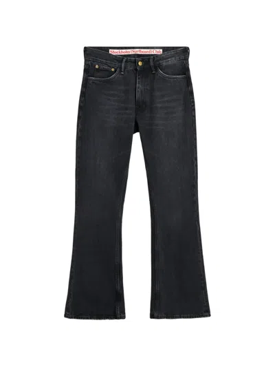 Stockholm Surfboard Club Five-pocket Bootcut Jeans In Black