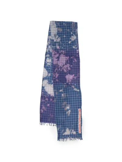 Stockholm Surfboard Club Franz Check-pattern Scarf In Blue