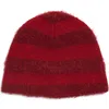 Stockholm Surfboard Club Gas Stripe Mohair & Wool Blend Beanie In Red