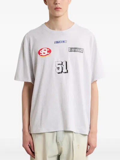 Stockholm Surfboard Club Graphic-print T-shirt In Gray