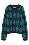 Stockholm Surfboard Club Gyle Argyle Merino Wool Blend Sweater In Multi