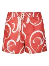 Stockholm Surfboard Club Lace-up Print Shorts In Red