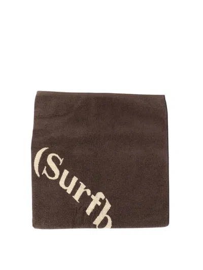 Stockholm Surfboard Club Logo Towel In Brown