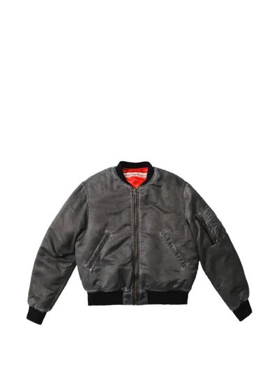 Stockholm Surfboard Club Logo-patch Bomber Jacket In Gray