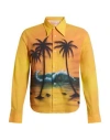 Stockholm Surfboard Club Zap Tropical Sunset Print Button-up Shirt In Orange