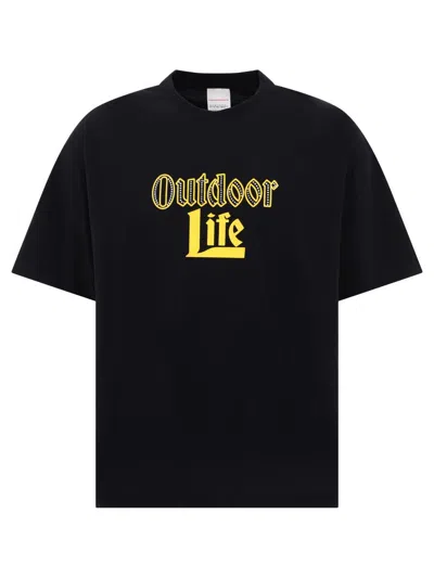 Stockholm Surfboard Club Outdoor Life Organic Cotton T-shirt In Black