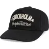 Stockholm Surfboard Club Parker Cotton Canvas Baseball Cap In Black