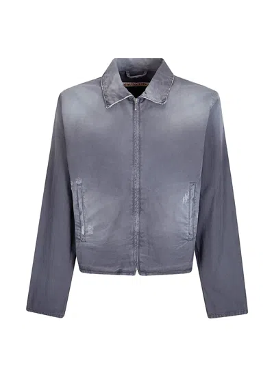 Stockholm Surfboard Club Phil Distressed-effect Denim Jacket In Blue