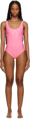 Stockholm Surfboard Club Pink Printed One-piece Swimsuit In Pink
