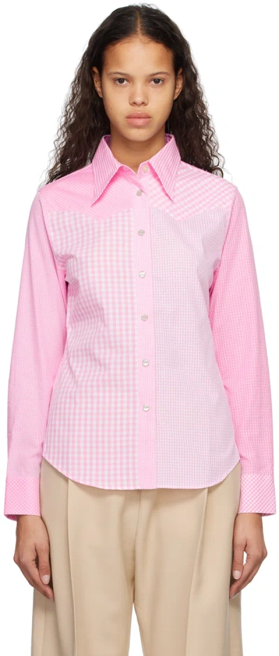Stockholm Surfboard Club Pink Western Shirt In Pink Stripe