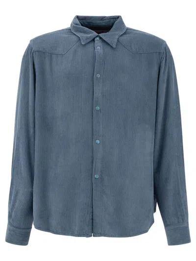 Stockholm Surfboard Club Corduroy Buttoned Shirt In Blue