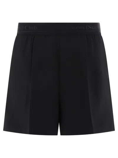 Stockholm Surfboard Club Short With Elasticated Waist In Black