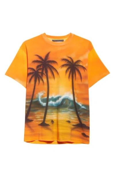 Stockholm Surfboard Club Teo Organic Cotton T-shirt In Sunset