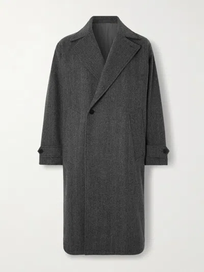 Stòffa Asymmetric Wool Coat In Gray