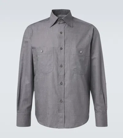 Stòffa Cotton And Silk Shirt In Gray