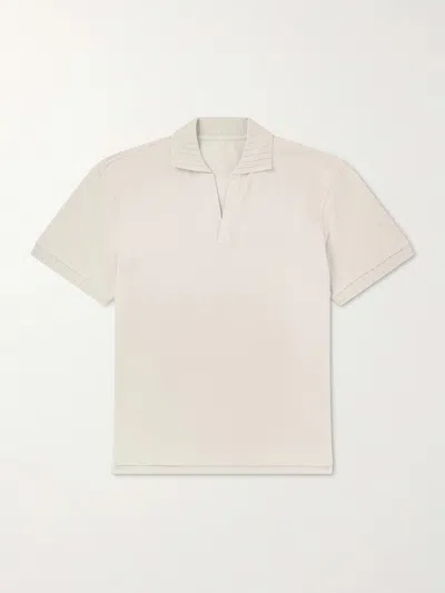 Stòffa Cotton-piqué Polo Shirt In Neutral