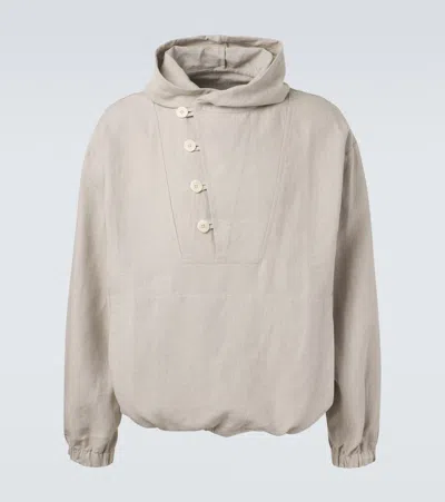 Stòffa Hooded Linen Jacket In Neutral