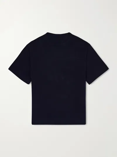 Stòffa Knitted Cotton T-shirt In Black