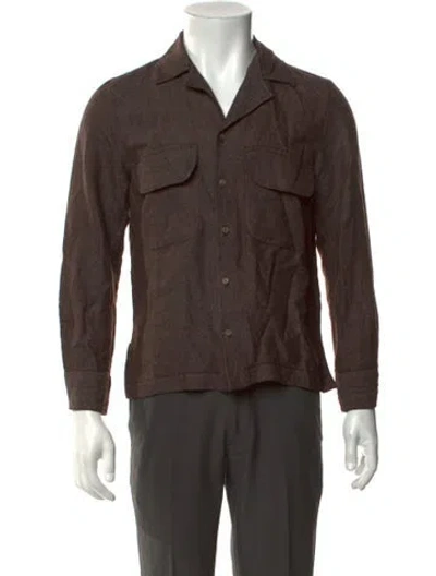 Pre-owned Stòffa Linen Long Sleeve Shirt In Brown