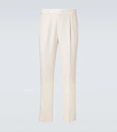 Stòffa Linen Straight Pants In White