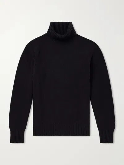 Stòffa Ribbed Cashmere Rollneck Sweater In Black