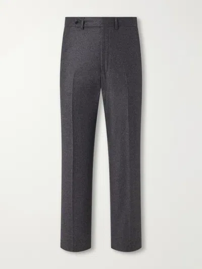 Stòffa Straight-leg Wool And Cashmere-blend Flannel Trousers In Gray