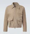 Stòffa Suede Blouson Jacket In Brown